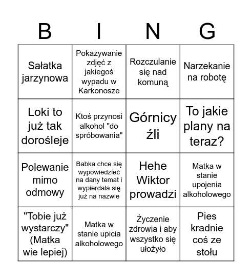 18 Bingo Card