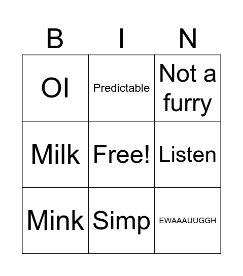 GT Bingo Card