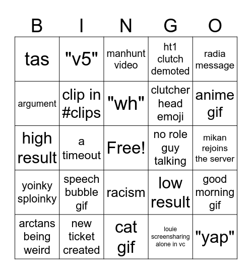 CTD BINGO V2 Bingo Card