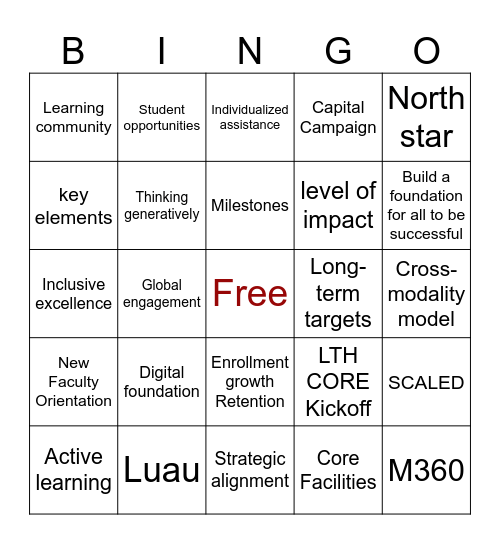 ASU Bingo Card