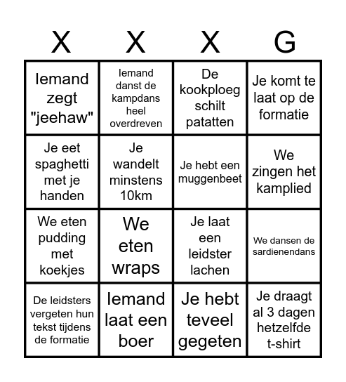 Kowboy Kamp Kien Bingo Card