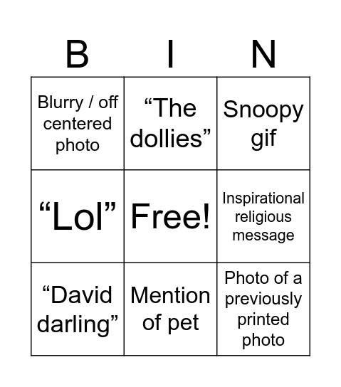 Daily Tambaro GC Bingo Card