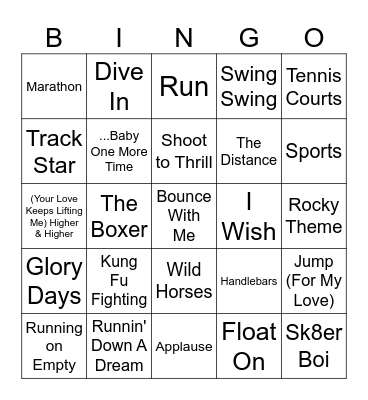 Olympic Sports Bingo Card