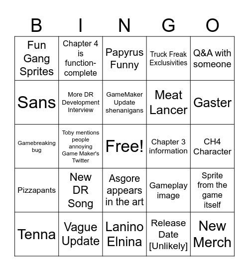 The Summer '24 Newsletter Bingo Card