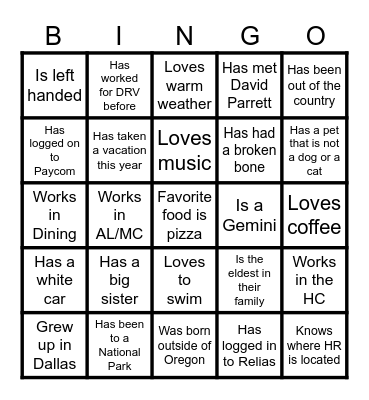 Bingo Icebreaker-Find Someone Who... Bingo Card