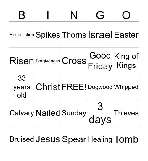 Easter Bingo Card