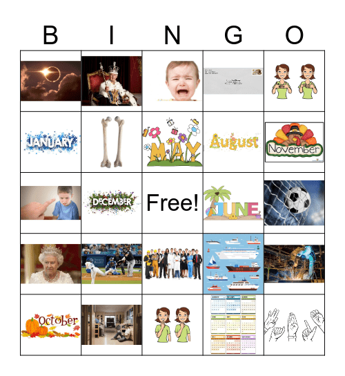 Vocabulary G Bingo Card