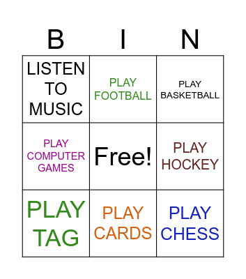 MY WINTER HOLIDAYS - BINGO Card