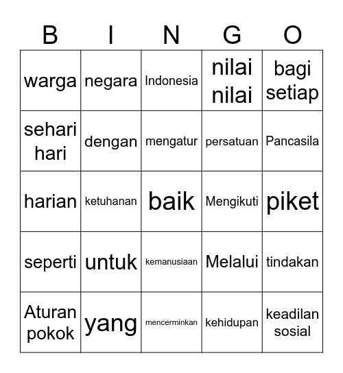 PPKn bingo 2 Bingo Card