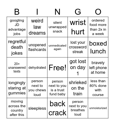 Bar Bingo...👨‍⚖️ Bingo Card