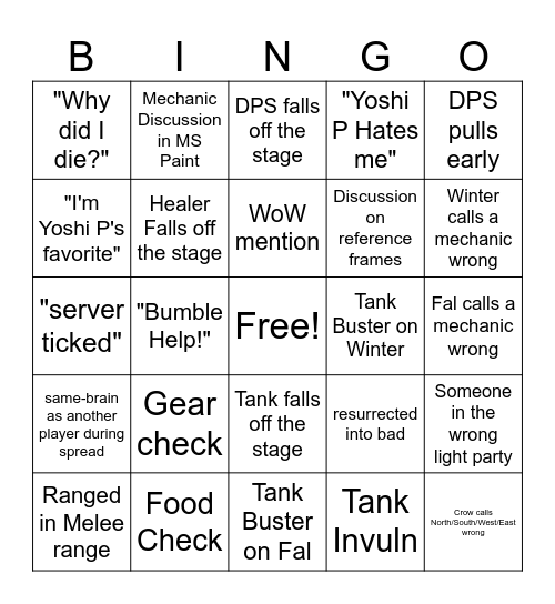 Sugar Dragon Bingo Card