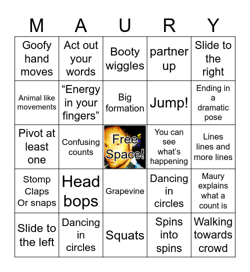 Mauryography Bingo Card