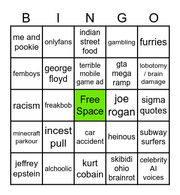 INSTAGRAM REEL BINGO CARD Bingo Card
