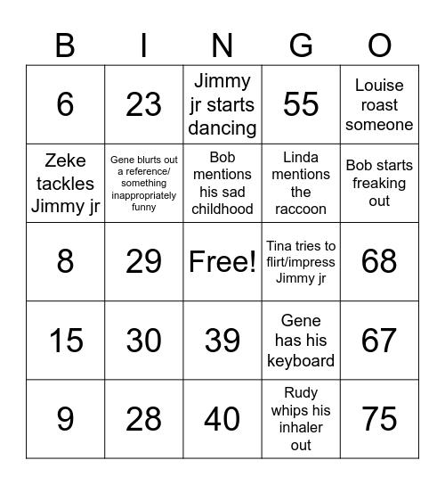 Number Bingo 1-75 Bingo Card