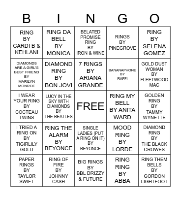 OLYMPIC RINGS Bingo Card