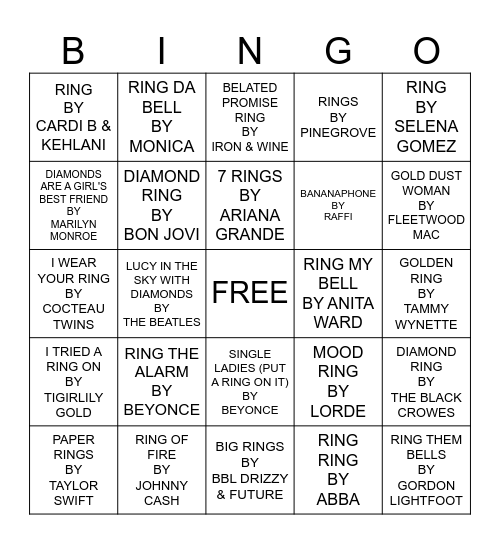 OLYMPIC RINGS Bingo Card