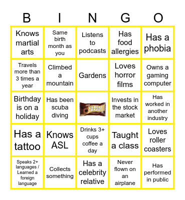 Fudgee Bingo Card