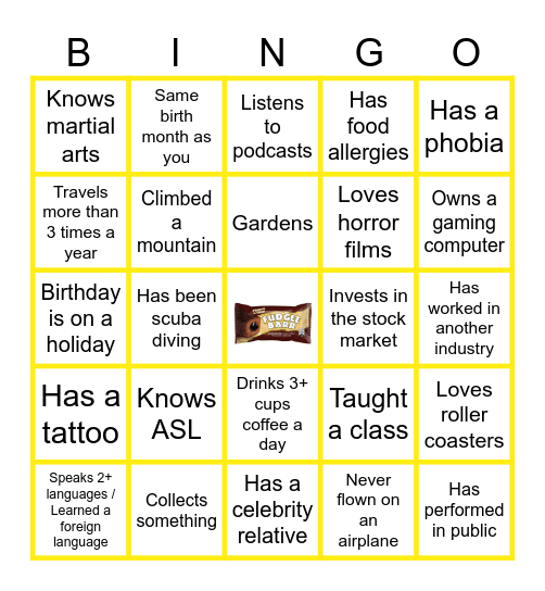 Fudgee Bingo Card