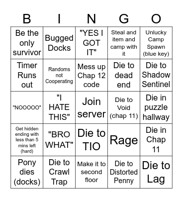 Hidden Ending w/ Randoms Bingo Card