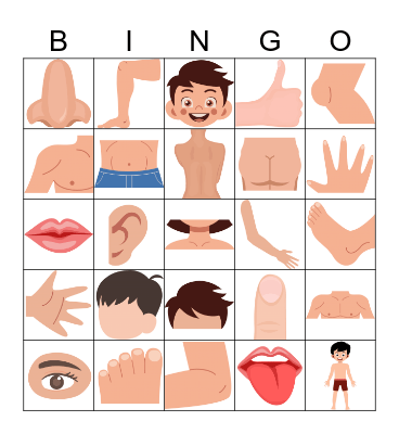 Body Parts BINGO Card