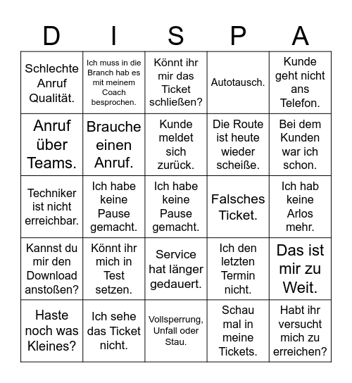 BBBingo Card