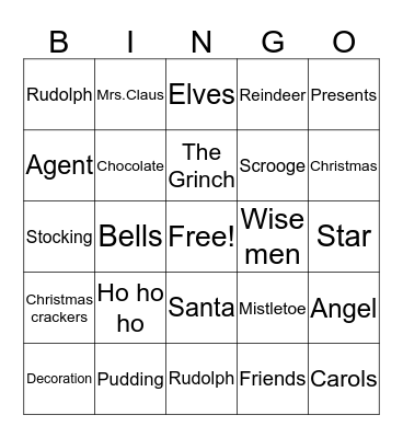 Christmas in July Bingo Card
