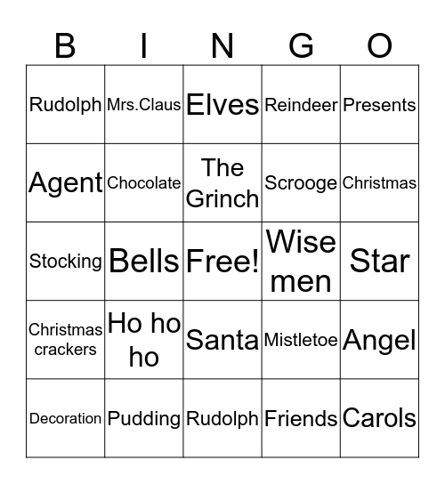 Christmas in July Bingo Card