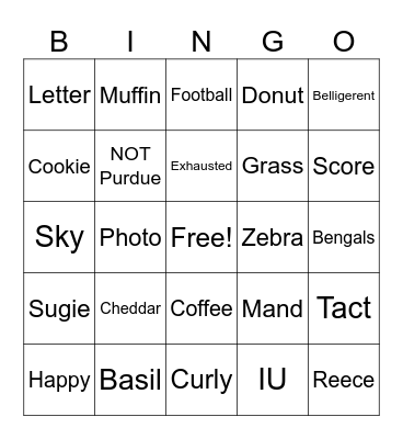Chelsea POD Bingo Card