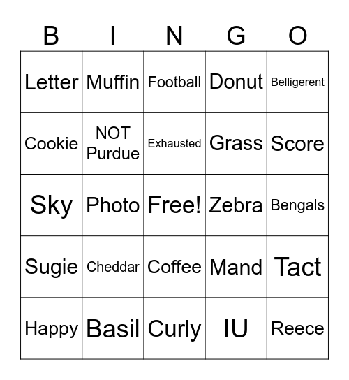 Chelsea POD Bingo Card