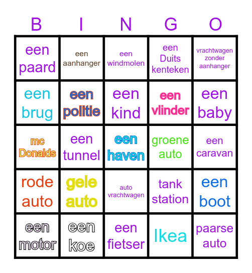 auto bingo Card