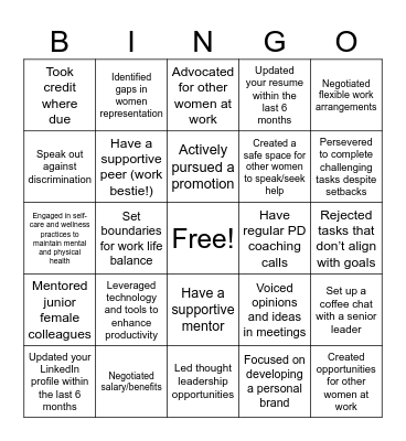 WinDCH Career Quest Bingo Card