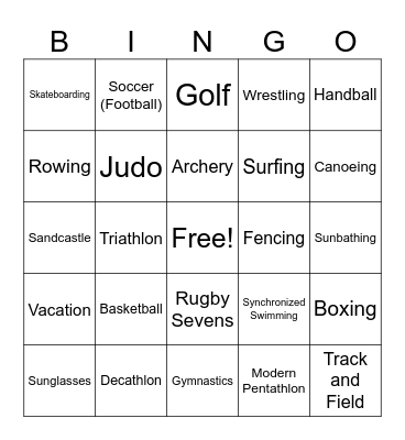 Game Day Bingo Card