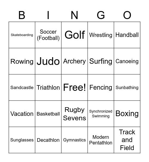 Game Day Bingo Card