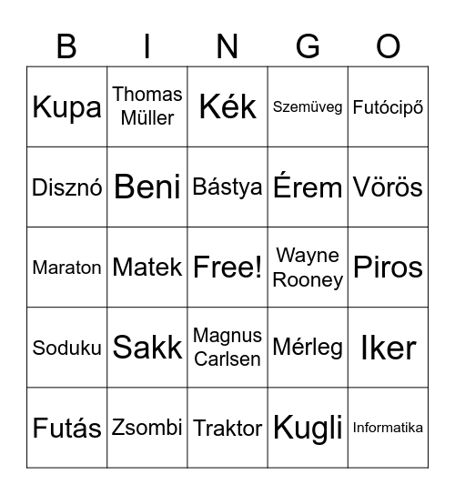 SZÜLINAP Bingo Card