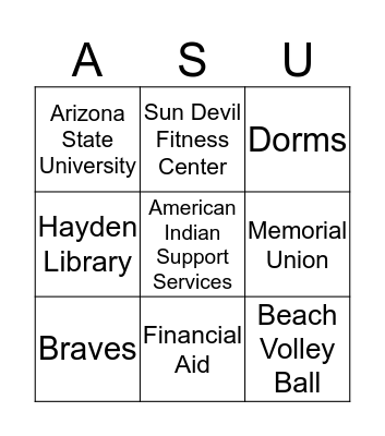 ASU BINGO Card