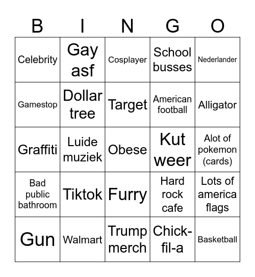 AMERICA!!! 🦅🦅🦅🦅 Bingo Card