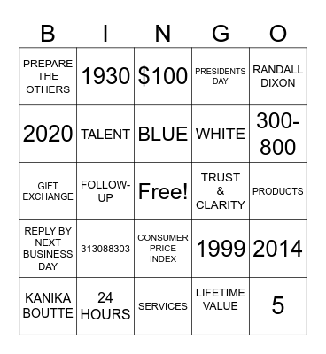 ECCU BINGO Card