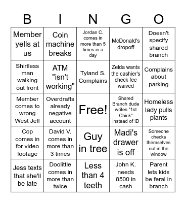 Harrison Square Bingo Card