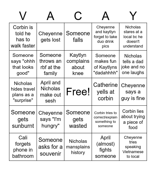 GOOD MORNING VIETNAM Bingo Card