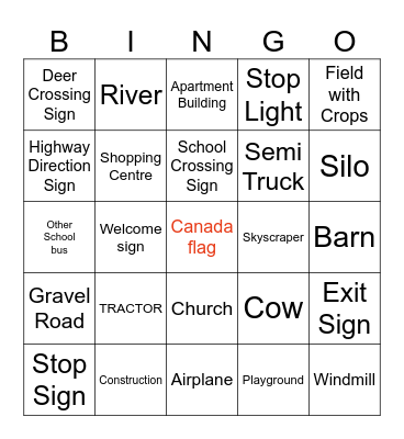 Rural, Urban, Suburban Bingo Card