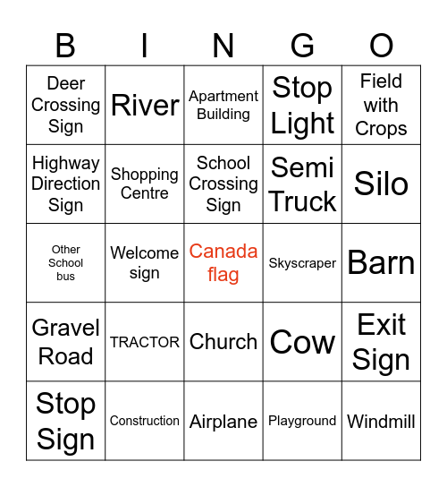 Rural, Urban, Suburban Bingo Card