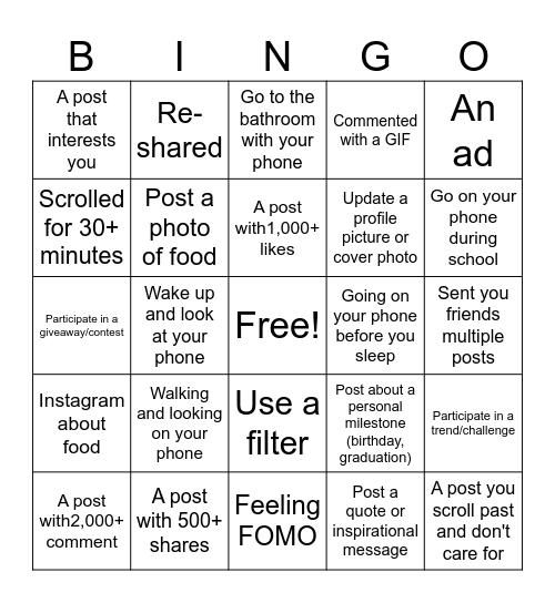 Have you encountered...? Bingo Card