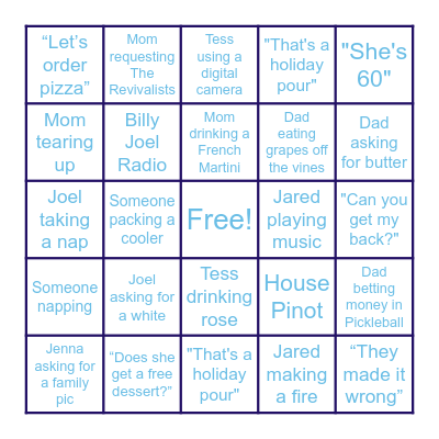 Family Bingo Card