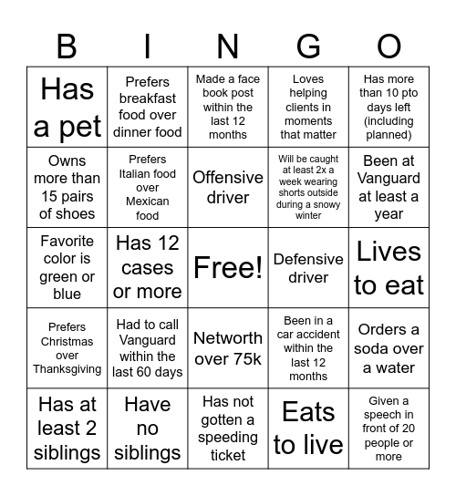 Team Miley Bingo Card