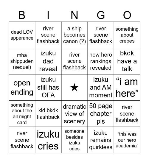 MHA #430 Bingo Card