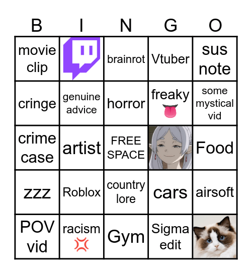 Thumbnail Bingo Card