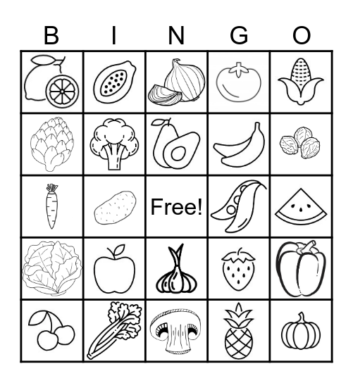 Produce Bingo! Bingo Card