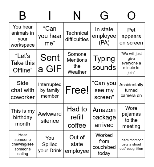 HAIP Team Bingo Card