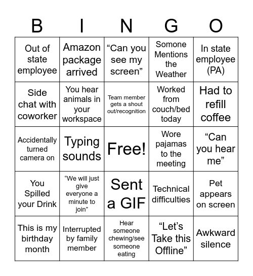 HAIP Team Bingo Card