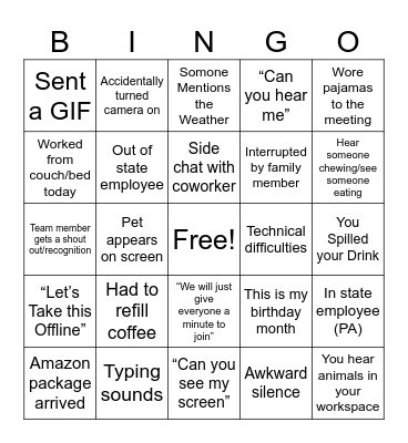 HAIP Team Bingo Card